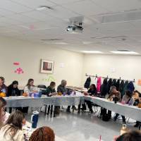 painting pumpkins as a group